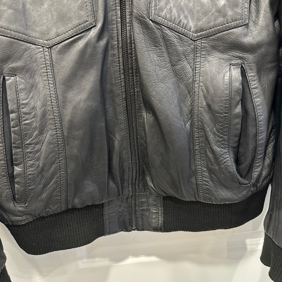 Black leather jacket for men Zara - Picture 3 of 8